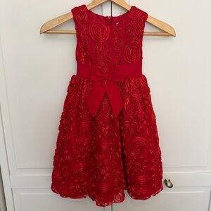 Rare Editions | Kid’s | Red Rosette |‎ Floral | Party | Holiday | Dress | 4